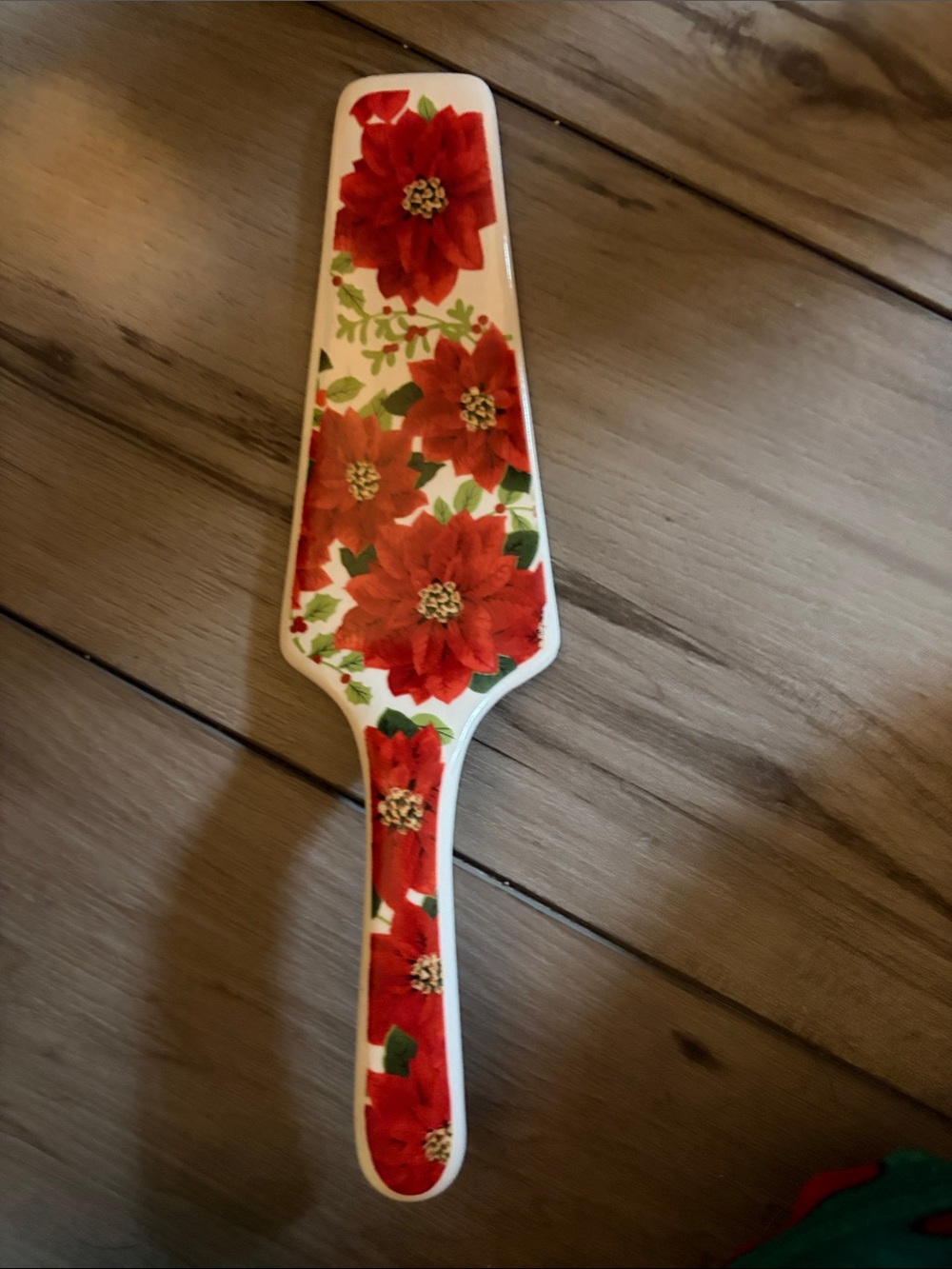 Red Poinsettia Ceramic Server - Home Dining vintage Christmas